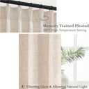 PleatedDrapes Modern Farmhouse Style Light Filtering Curtains for Living Room/bedroom, Country Rustic Oatmeal Beige Brown Curtains 108 Inches Long Flax Linen Pinch Pleated Sheer Canvas Muslin 2 Panels