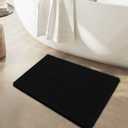 2 x BOANKODU Bathroom Rugs 32x20, Extra Soft Absorbent Chenille Bath Rugs, PVC Backing Quick Dry, Machine Washable Bath Mats for Bathroom Floor, Tub and Shower, Home Decor Accessories, Black