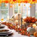 6 ft Fall Garland with Lights 72 Inch Artificial Bittersweet Garland for Mantel Thanksgiving Decorations Lighted Autumn Decoration with Daisy Pumpkin Artificial Mum for Home Fireplace Door