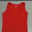 QINSEN Women's Square Neck Sleeveless Double-Layer Tank Tops Basic Tight T Shirts (Red) XS