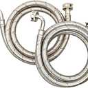 PLUMBINGMASTER 10FT Stainless Steel Washing Machine Hoses with 90 Degree Elbows,2 Pack Red and Blue Washer Hoses,Burst Proof Hot & Cold Water Connection Inlet Washer Supply Lines