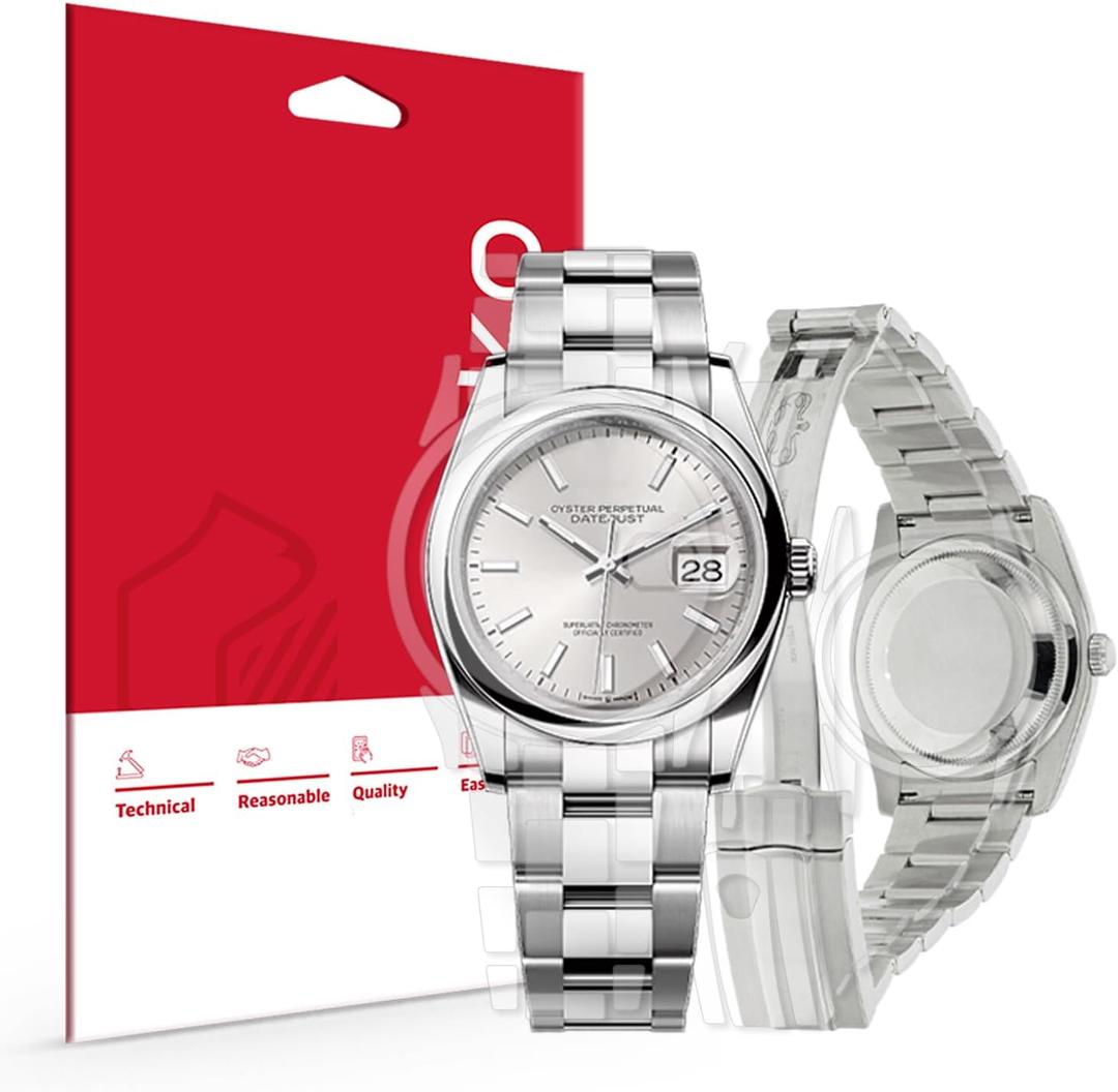 Skoko [1 Pack Protective Film for Rolex Datejust 36mm,Detail Expert Version, Glossy Clear Premiem Skin, Anti Scratch, Full Body Coverage