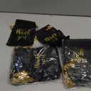 Sieral 50 Pcs Thank You Satin Gift Bags with Drawstring Jewelry Candy Bags for Wedding Bridal Shower Gift Wrap Bags for Birthday Party Anniversary Favor(Black, Gold,4 x 6 Inch) (1 Count (Pack of 50))