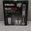 Mueller Multistick 5-in-1 Immersion Blender Handheld, 12 Speed Hand Mixer - Turbo Boost, Heaviest Duty Copper Motor, Titanium Blades Hand Blender, Milk Frother Wand, Whisk, Beaker, Chopper, Grey (Gray)