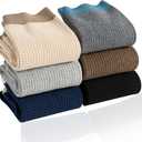 ULEEMARK 6-Pack Men's Cotton Crew Socks for Work & Daily Wear, Soft Comfortable Breathable Casual Socks, Size: 10-12