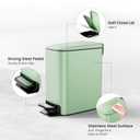 Cesun Small Bathroom Trash Can with Lid Soft Close, Step Pedal, 6 Liter / 1.6 Gallon Stainless Steel Garbage Can with Removable Inner Bucket, Anti-Fingerprint Finish (Matt Green)
