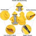 Dog Raincoat rain Jacket Raincoat Dogs Waterproof Small Medium Breeds Zip Closure Storage Pocket Harness Hole Yellow, Medium