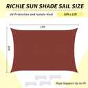 RICHIE Upgrade 10'x13' Sun Shade Sail Rectangle Canopy, Water Resistant & UV Block Sunshade for Outdoor Patio Lawn Beach Garden Carport Backyard Deck Pergola, Rust Red
