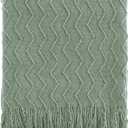 BATTILO HOME Sage Green Throw Blanket for Couch, Home Decor Sage Throw Blankets, Spring Green Blanket for Bedroom Decor Housewarming Gifts, 50"x60"