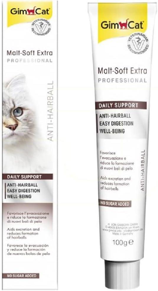 Gimcat Malt Soft Paste Extra + Extra Dietary Fibre Supports the Natural Passing of Swallowed Hair 100 G.