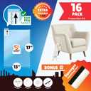 2 x 16Pack - Clear Wall & Door Protector from Dog Scratching - Anti Cat Couch Guard Plastic Sheets, Furniture Self-Adhesive Removable Sticky Tape, Transparent Thick Sofa Scratch Deterrent Frame Cover Film