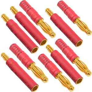 5Pairs ShareGoo No Cable 4mm Bullet Connector to 3.5mm Bullet Connector Banana Gold Plug Adapter for RC Car Boat FPV ESC Motor
