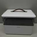 CTIME 4-Tier XL Medicine Organizer Box - Portable Medicine Cabinet with Leather Handle, Empty First Aid Kit Medical Supply Organizer for Home, School, Dormitory, Travel, RV