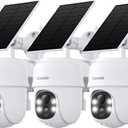 2K Cameras for Home Security-2.4G WiFi Outdoor Camera Wireless Solar/Battery Powered, 360 Viewing, Human Detection, Color Night Vision, Cloud/SD Storage B6 (B6-White-3pack-2.4G)