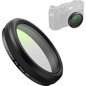 SmallRig UV Filter for FUJIFILM X100VI / X100V, 99% Light Transmittance, Optical Glass Lens, Waterproof & Anti-Scratch, Lightweight Aluminum Frame, Lens Protection Filter, Cleaning Cloth (Black) 5852
