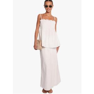 Petal & Pup Women's Carson-Pleated-top-White Size large