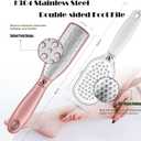 Foot File,Foot Scrubber Dead Skin Double Sided Foot Scraper Rasp Callus Remover, Pedicure Foot Scrubber Grater,Foot Heel Craper for Cracked Heels, Foot Grater Shaver Scraper for Callus Removal 2pcs (Pink -White)