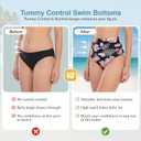 American Trends High Waisted Bikini Bottoms Ruched Tummy Control Swim Bottom Bathing Suits for Women, Medium
