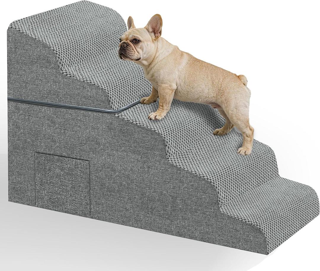 Dog Stairs for High Bed, 22.8" H 5-Step Pet Steps for Small Dogs & Cats