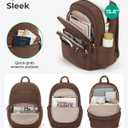 BAGSMART College Laptop Backpack, Travel Backpack for Women, Quilted Casual Daypack, Water-Resistant Bookbag for 15.6 Inch Laptop, Chocolate