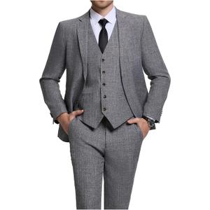 Men Suits Lightweight 3 Piece Slim Fit 2 Button Blazer Vest Pants Suit Sets Casual Men Wedding Suits Prom Tuxedo (Dark Grey, XL)
