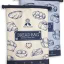 GRIN BY GRIN- Bread Bags 2 Pack Reusable Zipper Bags for Homemade Bread Sourdough Extra Large Freezer Storage
