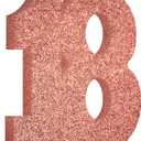 Sweet 18th Birthday Decorations for Girls,Rose Gold Glitter 18th Birthday Party Centerpieces for Table Decorations,Number 18 Table Topper Decor Sign