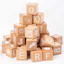 Wooden Blocks,28 ABC Building Blocks,Wooden Alphabet Baby Blocks,Counting & Building Block Set,Blocks Toys for 3+ Year Old,1.18inch,Gifts