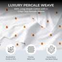 King Size Fitted Sheet with 18" Deep Pockets, No Flat - Percale Weave Natural - Breathable 100% Cotton Printed Bedding, 1 Fitted Sheet + 2 Pillowcases - Peach Dot Print