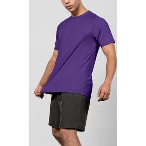 ODODOS Men's Quick Dry Short Sleeve Shirts UPF 50+ Sun Protection SPF Athletic Tops Workout T-Shirts, Purple, Medium