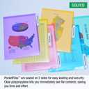 Ultimate Office PocketFile Clear Poly Document Folder Project Pockets, 3rd-Cut, Letter Size, in 6 Assorted Colors, Set of 18
