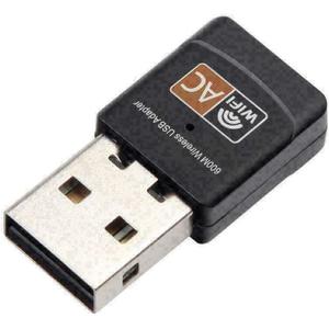 WiFi Adapter for Desktop pc, AC600 Mbps Dual Band 2.4/5Ghz USB Wi-Fi dongle, 802.11 Black USB Wi-Fi Adapter for PC, Laptop, MacBook, and Windows 10, Support.