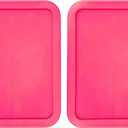 Replacement Lids fits Pyrex 3-Cup Glass Food Storage Container Bowls, (7.75 x 5.75-Inch) Plastic Rectangle Lids Covers for Pyrex 7210-PC, Airtight & Leakproof (2-Pack, Fuchsia)