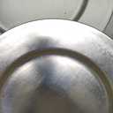 MAONAME Round Charger Plates Set of 6, 13 Inch Brown Charger for Dinner Plates, Farmhouse Faux Wood Plate Chargers, Rustic Table Chargers for Weddings, Party, Silver