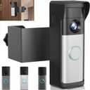 Anti-Theft Doorbell Mount Compatible with Ring Newest 2026 Battery Doorbell/Plus/Pro, No Drill Wireless Video Camera Doorbell Bracket with Rain Cover for Apartment Rental, Not for Security Door