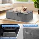 Aodisman Dog Stairs for Bed 18.5" H, 4-Step Dog Steps for Small Dogs and Cats, Indoor Non-Slip Balanced Pet Stairs are Suitable for Puppy, Older Cat,Gery