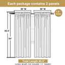 Lecloud Bessie Ivory Curtains 84 Inches Long 2 Panels, Rustic Light Filtering Faux Linen Curtains, Breathable Dual Rod Pocket Drapes for Bedroom Living Room Window Treatments, Each 50" W x 84" L