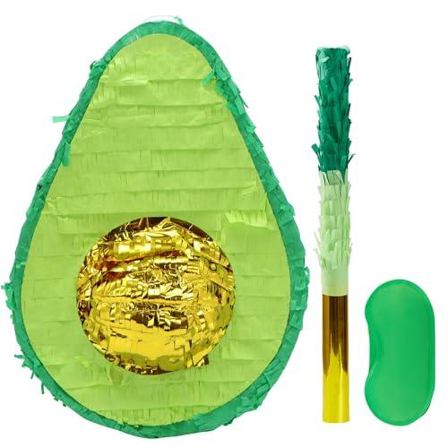 Cinco De Mayo Avocado Pinata for Kids Birthday Party,(15 x 10.75 in.) for Fun Fiesta Taco Party Supplies, Mexican Theme Decoration, Carnivals Festivals, Taco Tuesday Event