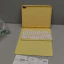 HENGHUI Keyboard Case for iPad 11th Gen (A16,11 inch) 2025/ iPad 10th Generation 10.9" 2022 Case with Cute Round Key Detachable BT Color Keyboard Cover (Yellow)