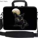 Amary 13" 13.3" Laptop Sleeve Chromebook Case Adjustable Shoulder Strap With Handle Accessory Pocket (Cat)