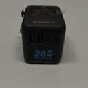 Universal Travel Adapter, International Travel Plug Adapter with 3 USB-C  2 USB-A Ports, with Extra 2 Prong AC Outlet All in One Portable Socket, for USA, UK, EU, AU  224+ Countries (Black)