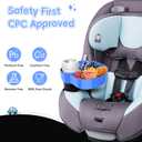 Kids Car Seat Tray, Travel Tray with Cup Holder for Toddler, Kids Car Seat Food Snack Holder for Road Trip, Stroller Snack Organizer travel must haves - Blue Color