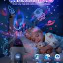 Rocket Night Light Projector for Kids Boys Toddlers Sensory Toys with Music&Films,Nightlight Lamp Astronaut Ceiling Star Projector 360° Rotation&Rechargeable,Birthday Gifts Kids Bedroom Room Decor