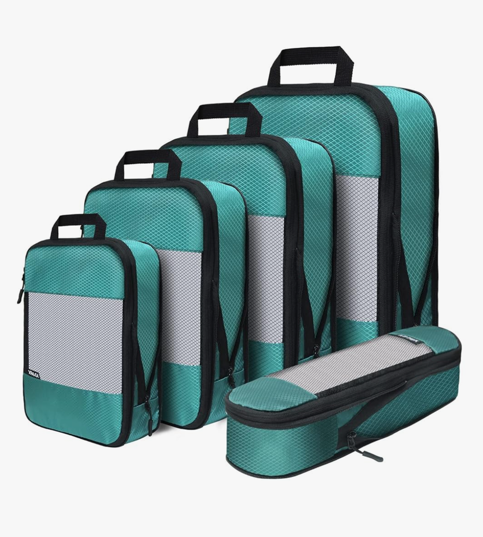 Compression Packing Cubes for Suitcases,5 Set Travel Essentials, Lightweight Luggage Organizer Bags, Travel Cubes for Carry on