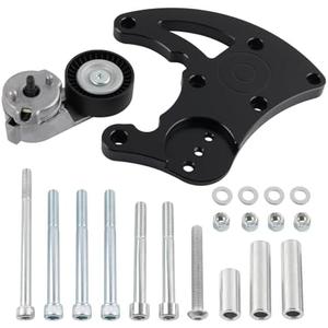 RiAiCiING LS Swap R4 AC Compressor High Mount Bracket Kit with Belt Tensioner for Chevrolet GMC SUV Truck Vortec Engines LS1 LS2 LS3 LS6