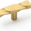 Goldenwarm 15 Pack Gold Cabinet Knobs - Brushed Gold Cabinet Handles - Solid Zinc Alloy Drawer Knobs (Single Hole)