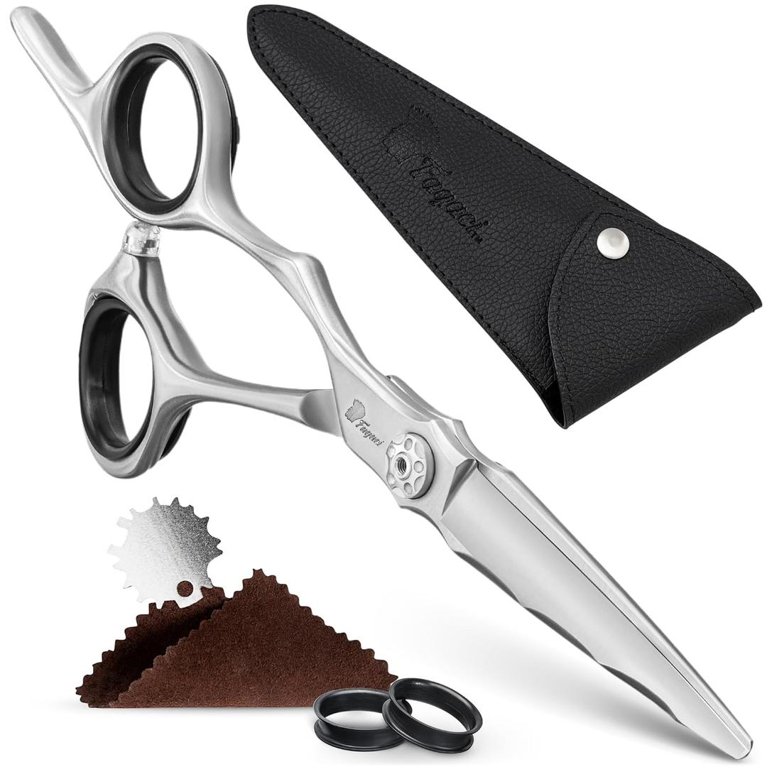 Fagaci Professional Hair Cutting Scissors Left 6 Japanese Steel for Ultra-Precise Cuts, Razor Sharp Blades Hair Scissors for Women & Men, Extreme Durability Hair Shears, Hair Cutting Barber Scissors