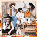 Chunful 3 Set Halloween Home Decor Indoor Primitive Halloween Ghost on Wooden Stand with Witch Hat Broom Spooky Ghost Fall Decor for Office Table Centerpieces Shelves Mantels Party Supplies