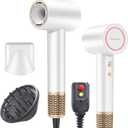 Dries Hair Quickly 500 Million 1627W Ion Hair Dryer,Low Noise 110k RPM Professional High Speed Fast Drying Lightweight Blow Dryer with Thermo-Control,Gifts for Women for Home and Travel,White