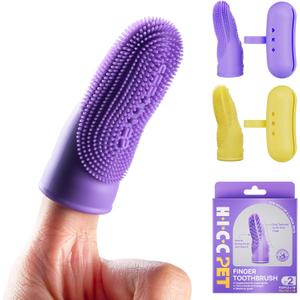 HICC PET Dog Toothbrush, Anti-Slip Dog Tooth Brushing Kit, Dog Finger Toothbrush for Plaque and Tartar Cleaning, Dog Teeth Cleaning for Small & Large Pets, Safer & Softer Liquid Silicone, 2-Pack